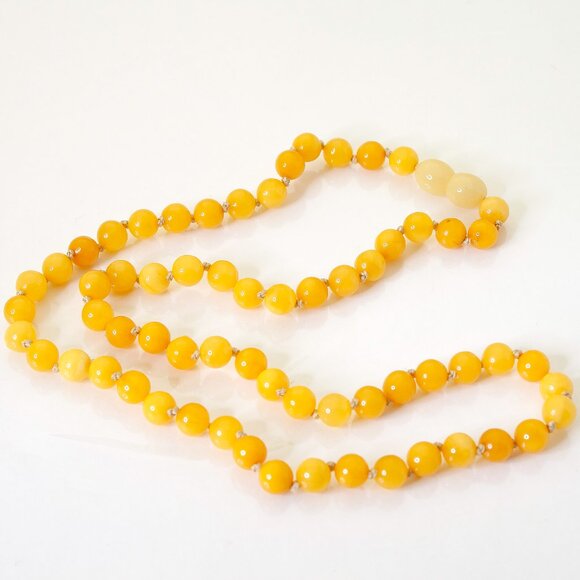 Real BALTIC AMBER Necklace, 100% NATURAL Handmade Butterscotch Amber Beads - Picture 6 of 13